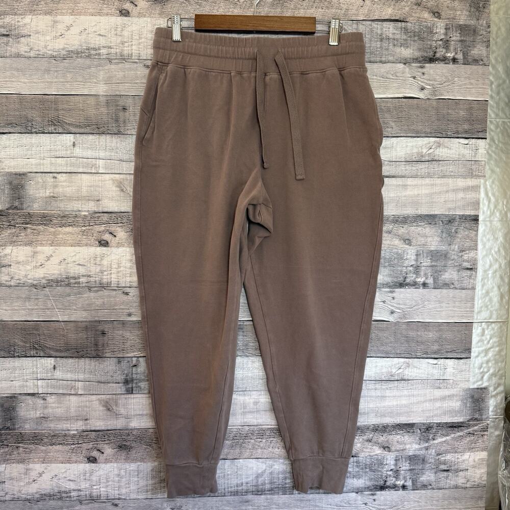 PACT Women's Large Sweatpants Brown Organic Cotton Jogger Pants Pockets